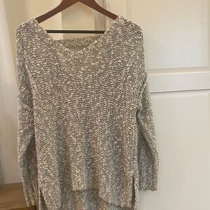 Hollister Marled Gray V-Neck Sweater